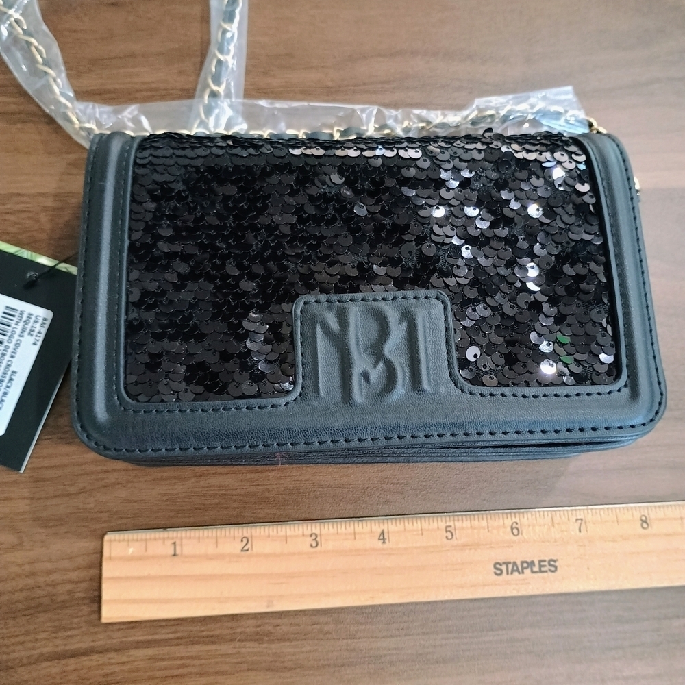 Black Sequin Crossbody Bag